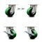 Service Caster 4 Inch Kingpinless Green Poly on Steel Wheel Caster Swivel Locks 2 Brakes, 2PK SCC-KP30S420-PUR-GB-BSL-2-SLB-2 - alternate 1
